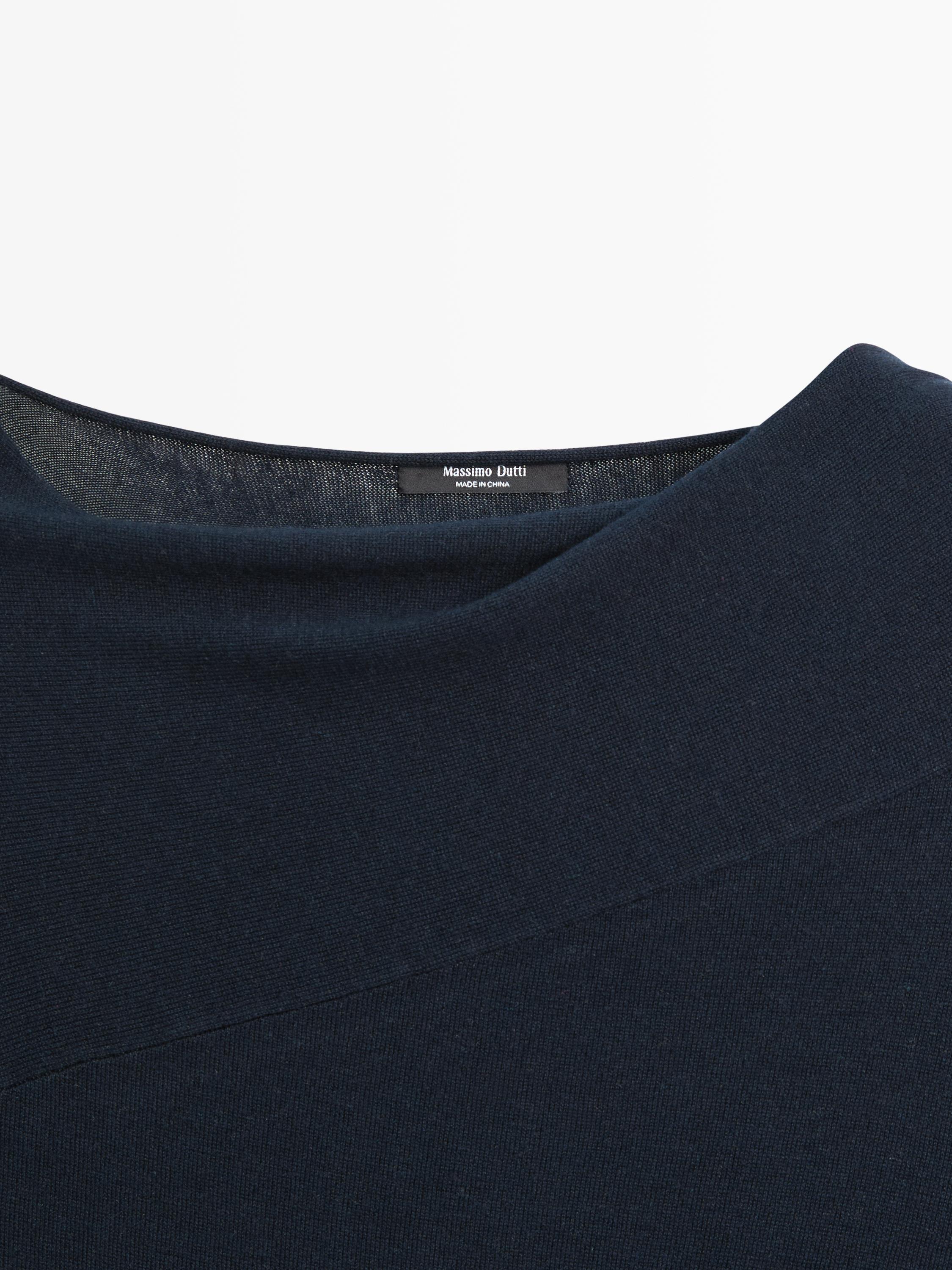 Pull en maille avec écharpe soie mélangée - STUDIO